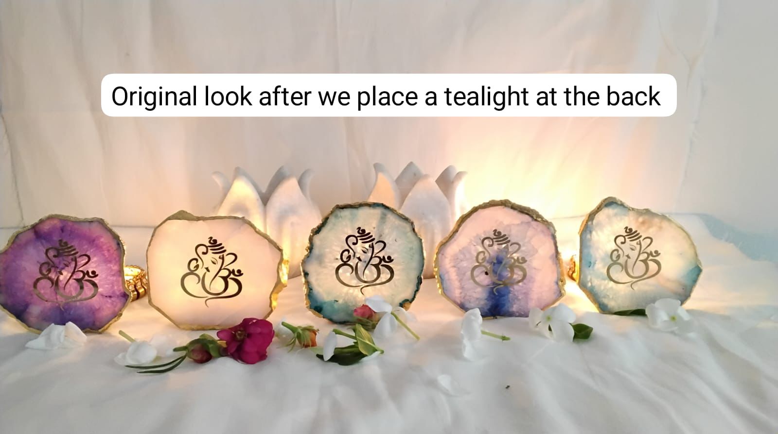 Agate Ganesha Tealight - Image 2