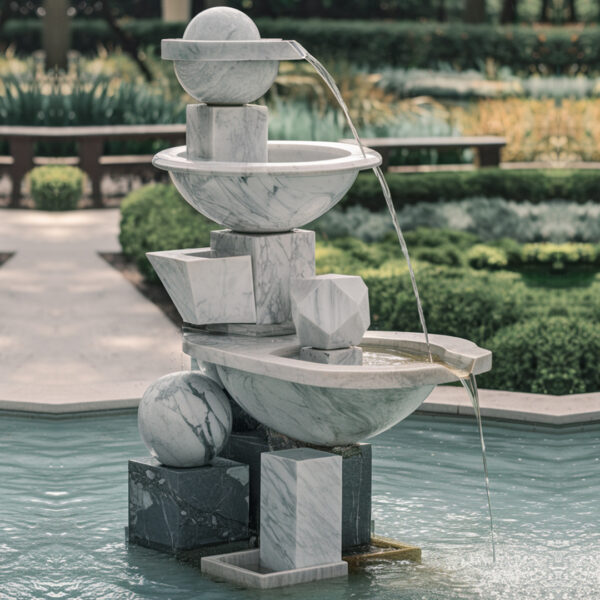 Abstract Harmony Marble Fountain by Stone Sculpteur