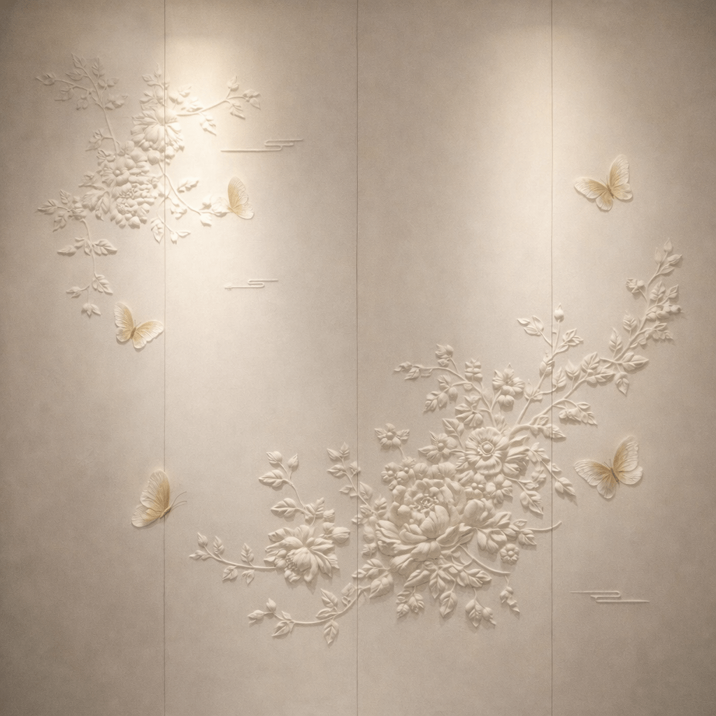 Floral Whisper Marble Panel