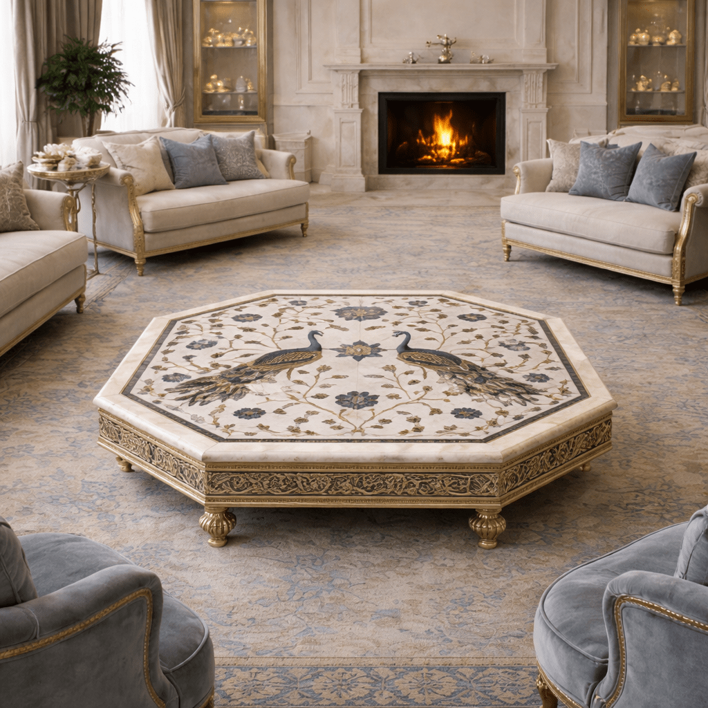 Imperial Mayura Marble Centerpiece