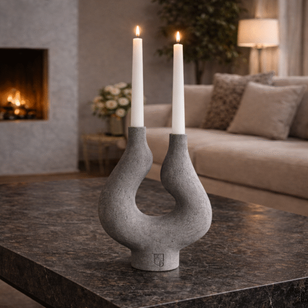 Aura Curve Marble Candle Holder
