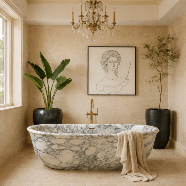 Calacatta Aura Marble Bathtub