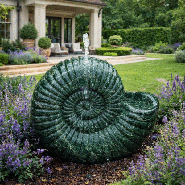 Emerald Nautilus Stone Fountain