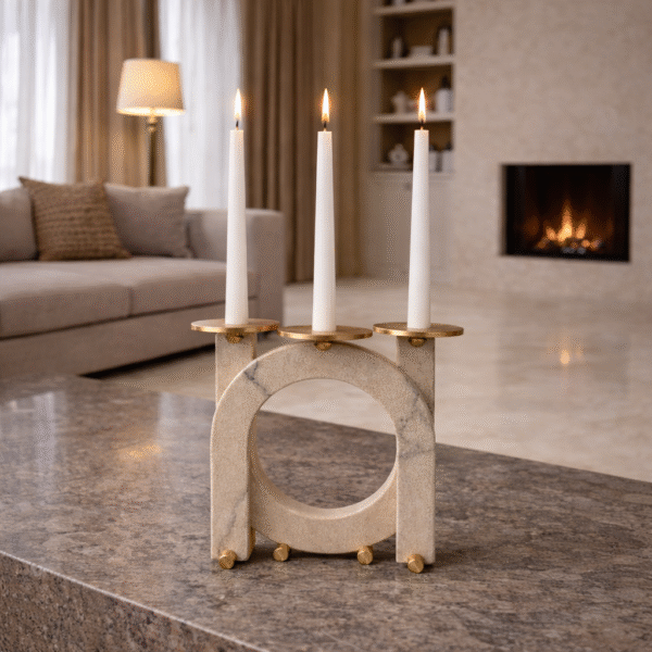 Modern Marble Triple Candle Holder
