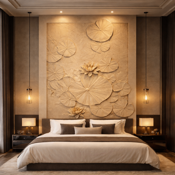 Lotus Lily Pad Sandstone Wall Panel