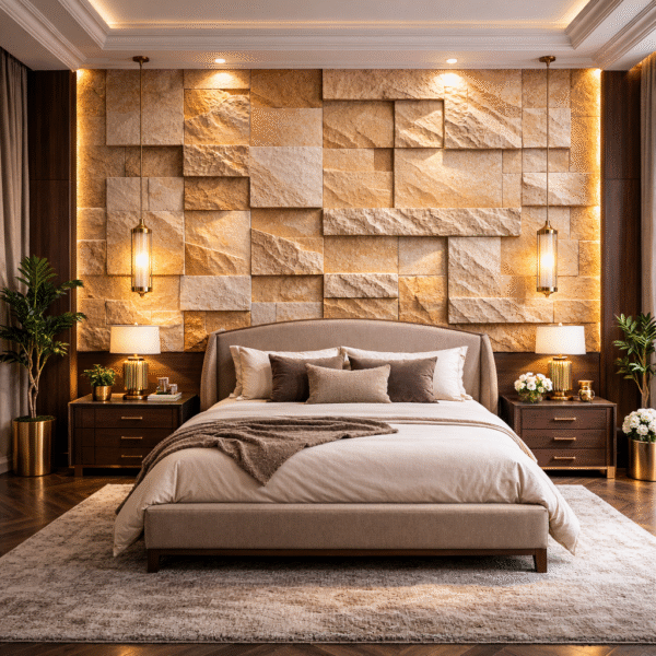 Modern Geometric Sandstone Wall Panel
